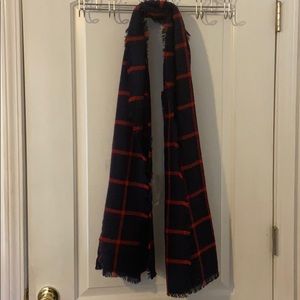 NWT Navy and Red Plaid Scarf